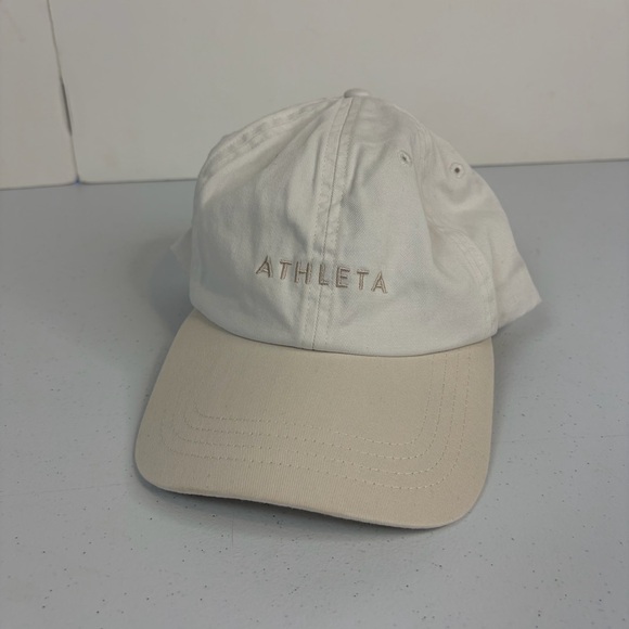 Athleta Everyday Cap Baseball Hat Womens off White Logo One Size Athletic Gym - Picture 2 of 6